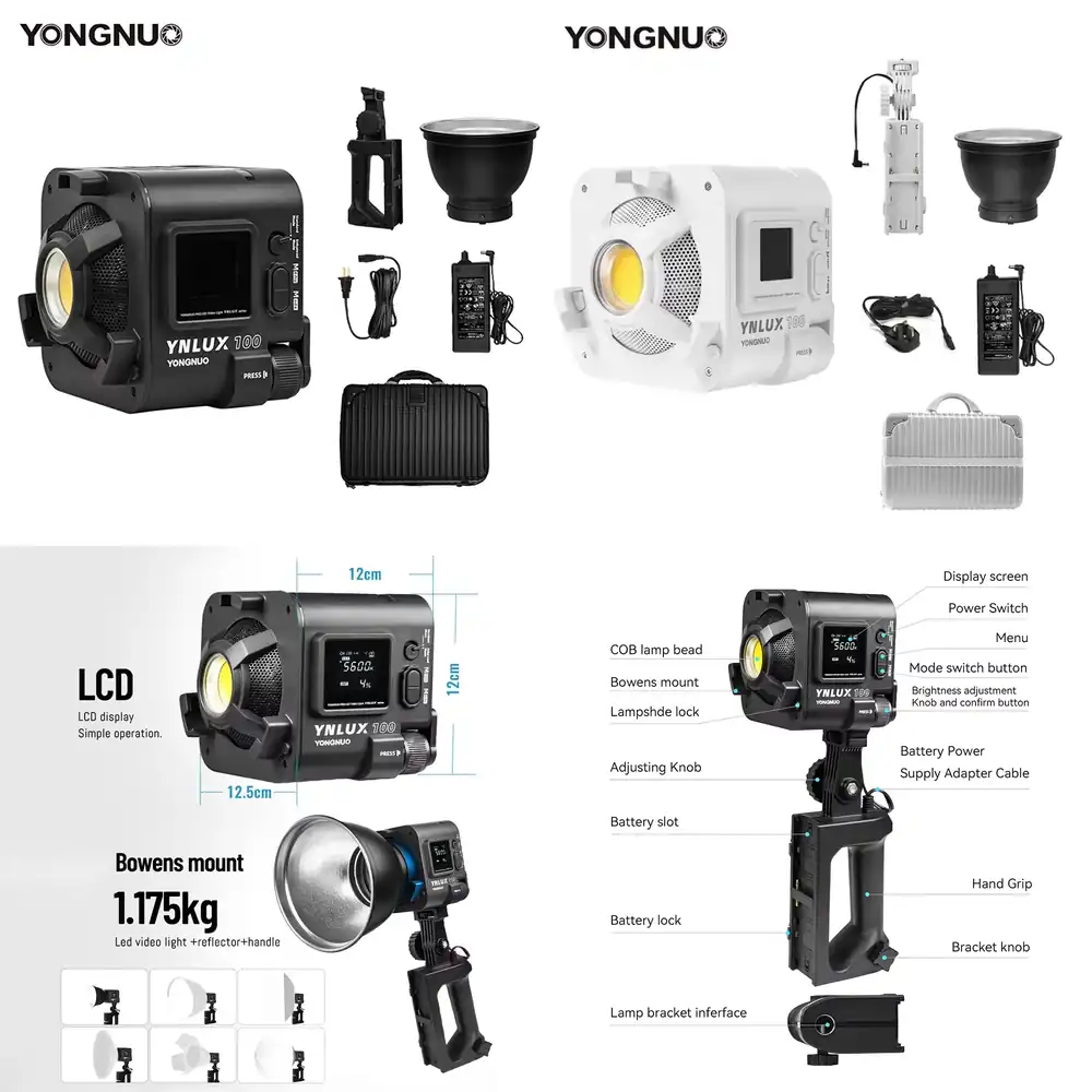 Photography Studio - YONGNUO YNLUX100 100W 3200K-5600K Compact Handheld
