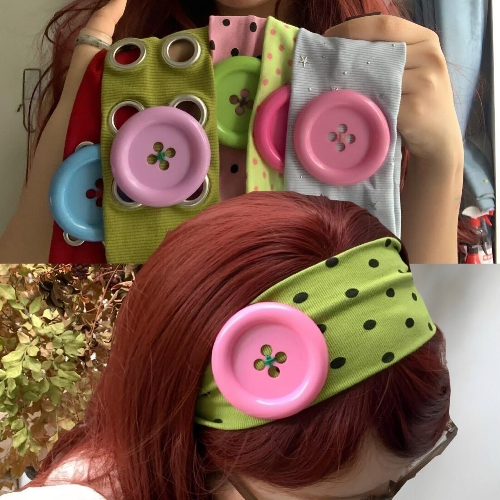 Photography Yoga - Large Button Polka Dot Headband Photography