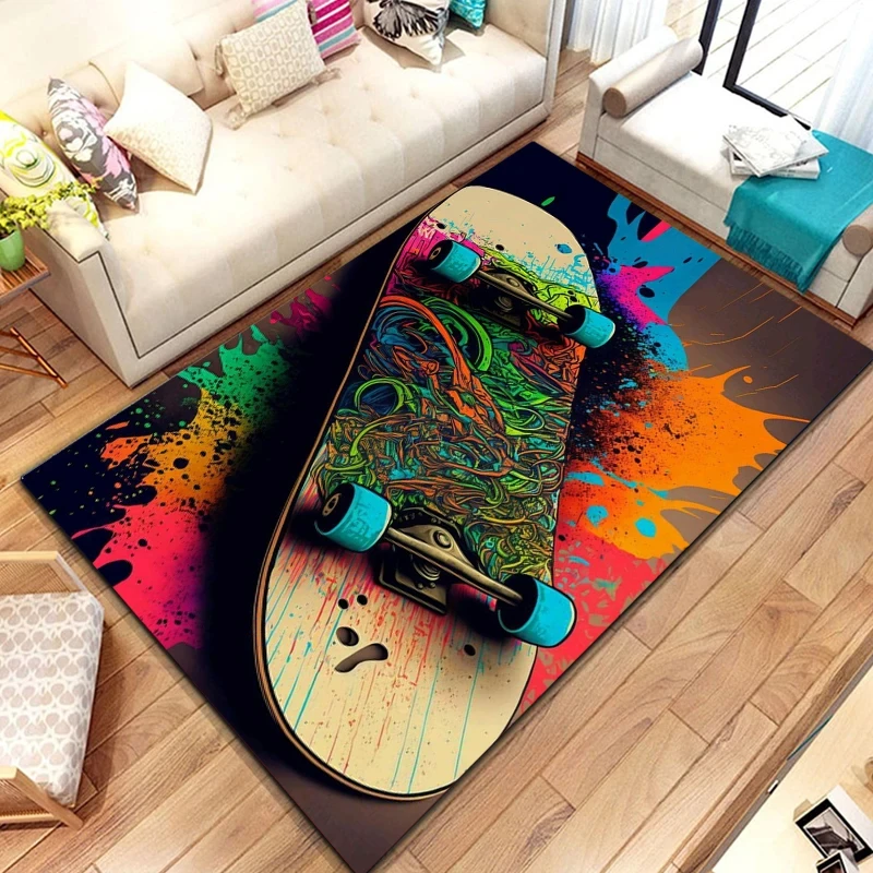 Photography Yoga - Colorful Skateboard Logo Printed Carpet Fashion