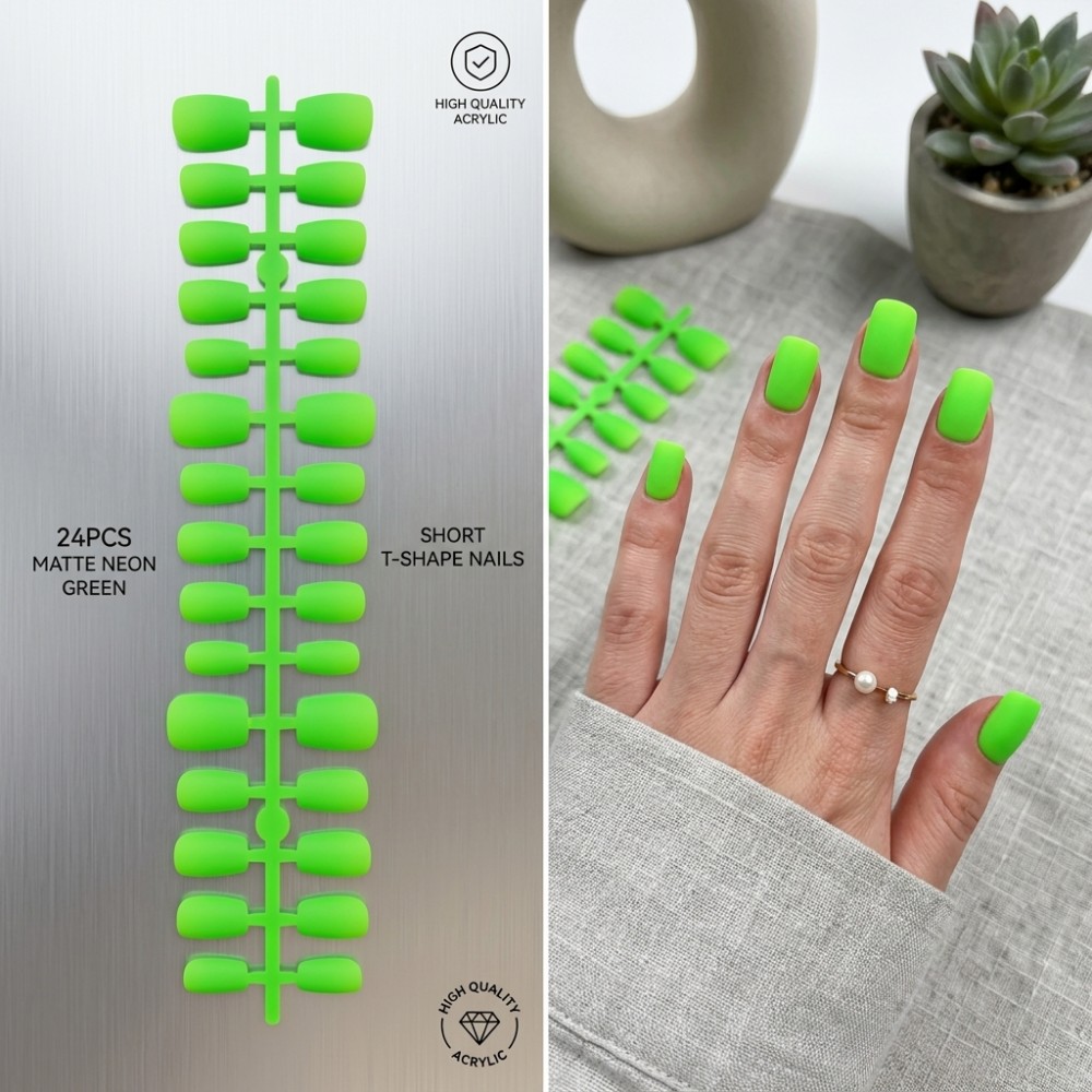 Photography Tips - 24PCS Matte Neon Green Short T-Shape
