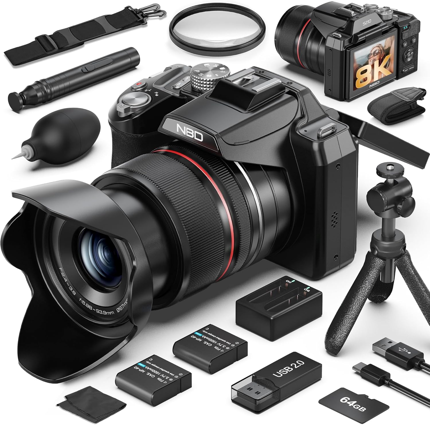 Photography Camera - Professional 8K 64MP Photography Digital Camera,