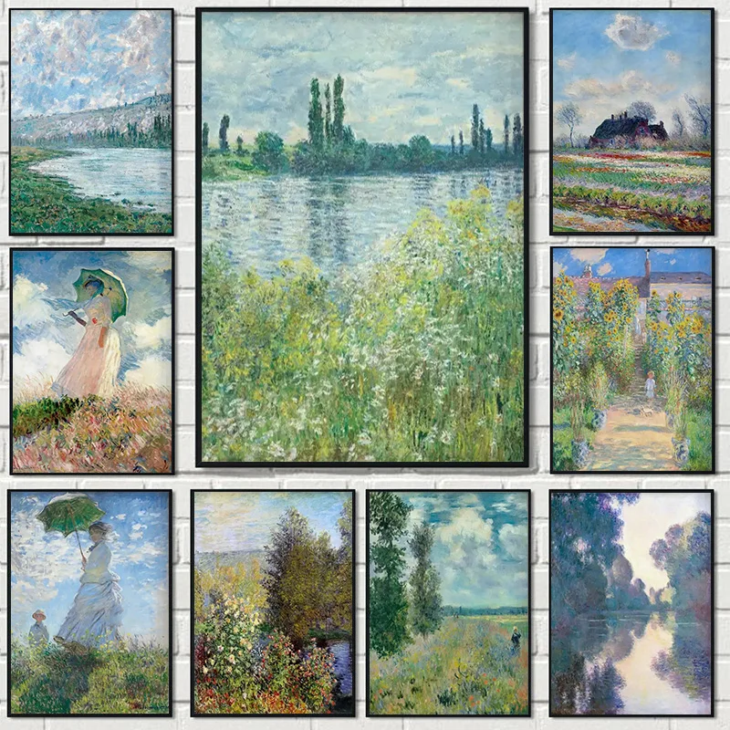 Photography Angle - (No frame)1pcsMonet Abstract Landscape Art Canvas