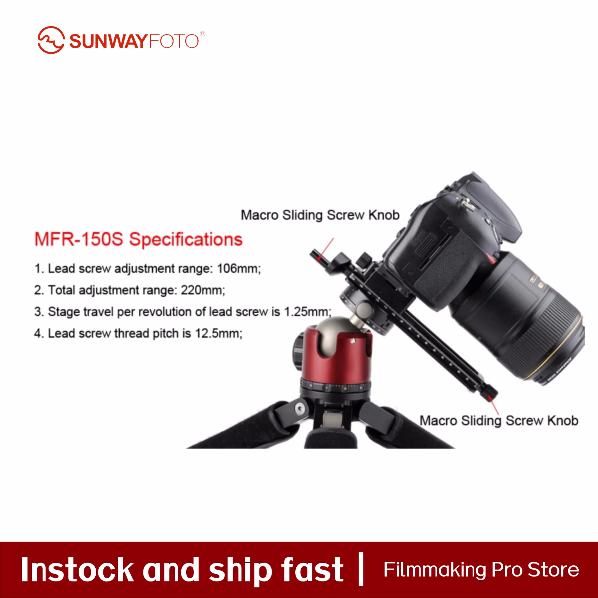Camera Slider Rail - SUNWAYFOTO Camera Accessories Tripod Head Macro