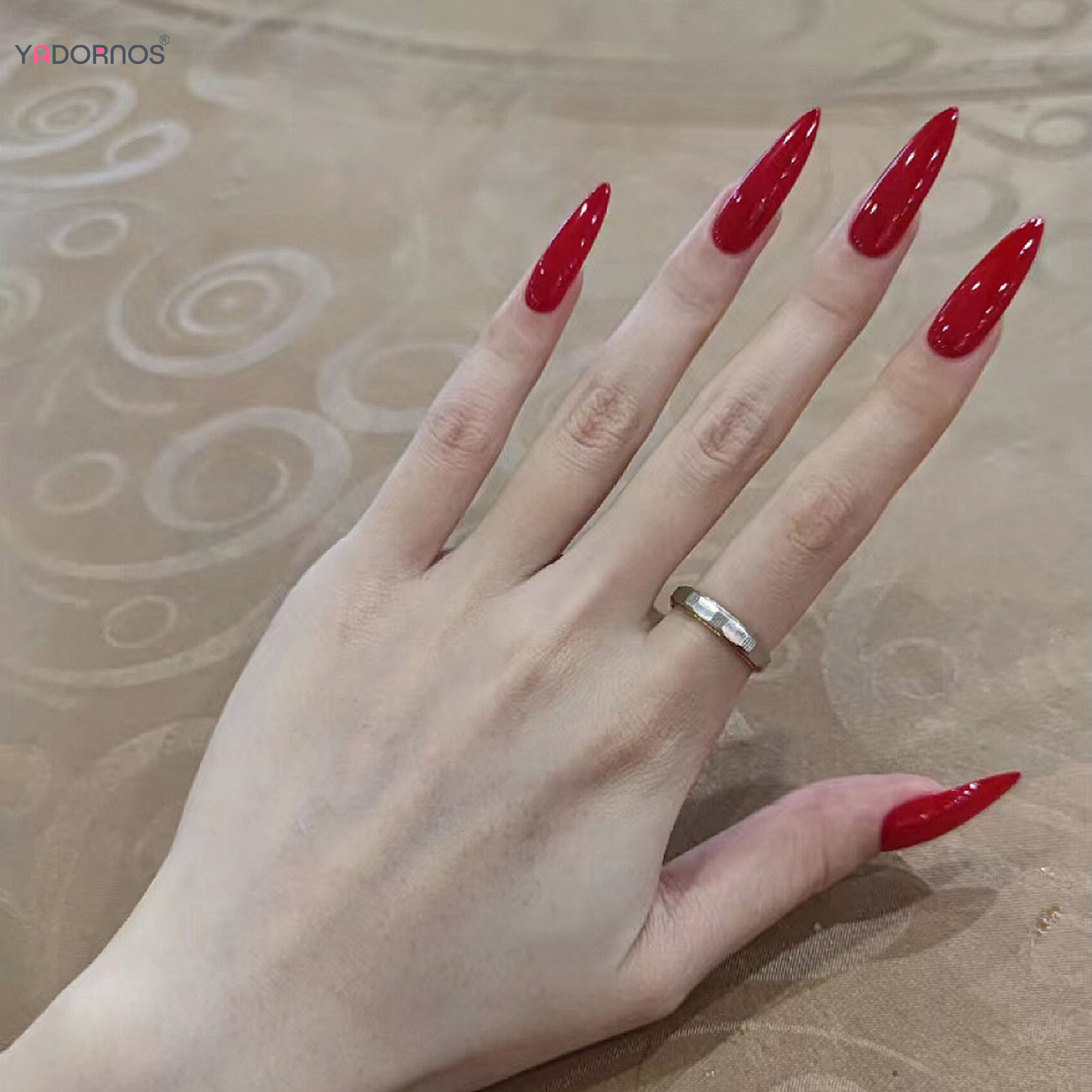 Photography Tips - Long Stiletto Fake Nails Chinese Red