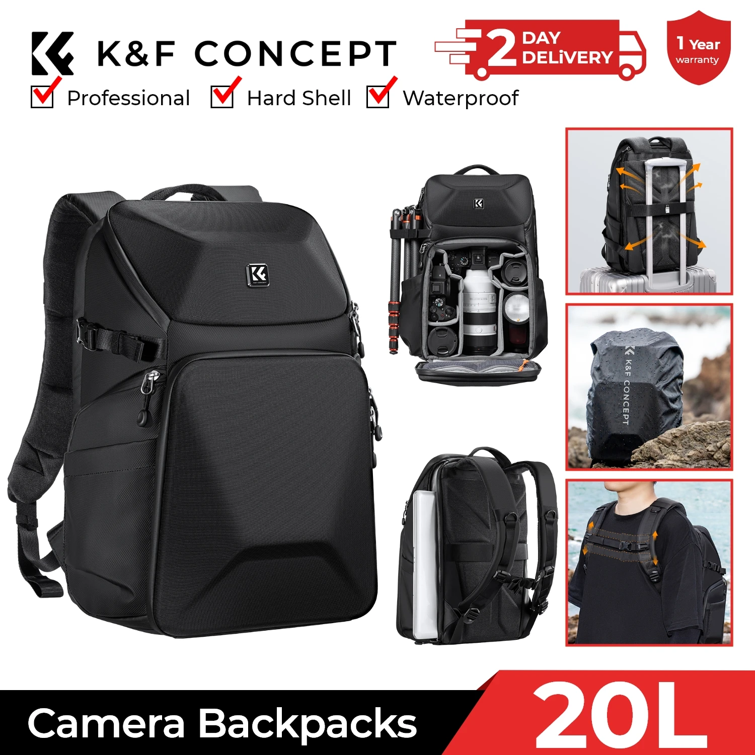 K&F CONCEPT 20L Camera Backpac - đánh giá và giá Photography Camera