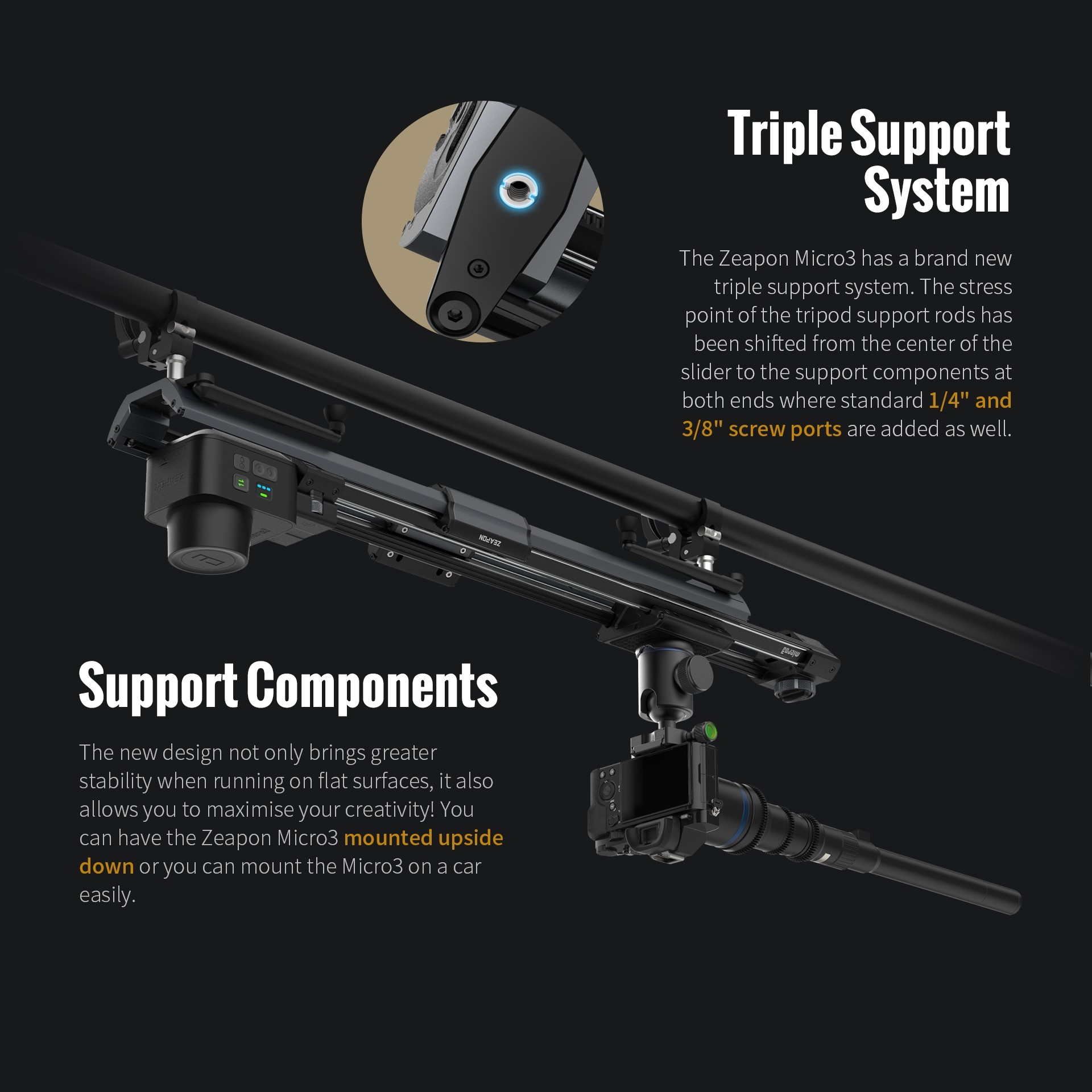 ZEAPON Micro 3 E500 E700 E1000 - đánh giá và giá Camera Slider Rail