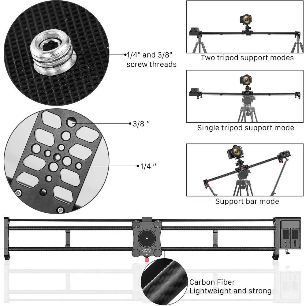 GVM GT-120WD 47inch Motorized  - đánh giá và giá Camera Slider Rail