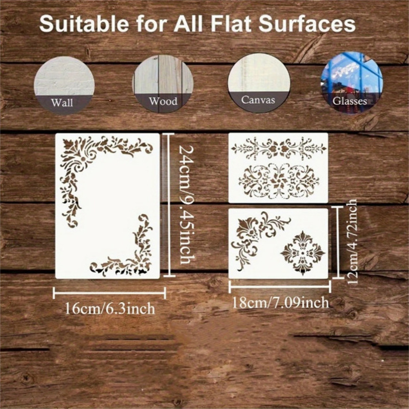 6Pcs Floral Corner Stencils fo - đánh giá và giá Photography Angle
