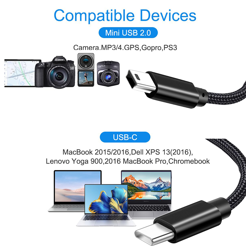 Type C to Mini USB Cable Ultra - đánh giá và giá Photograph Mp3