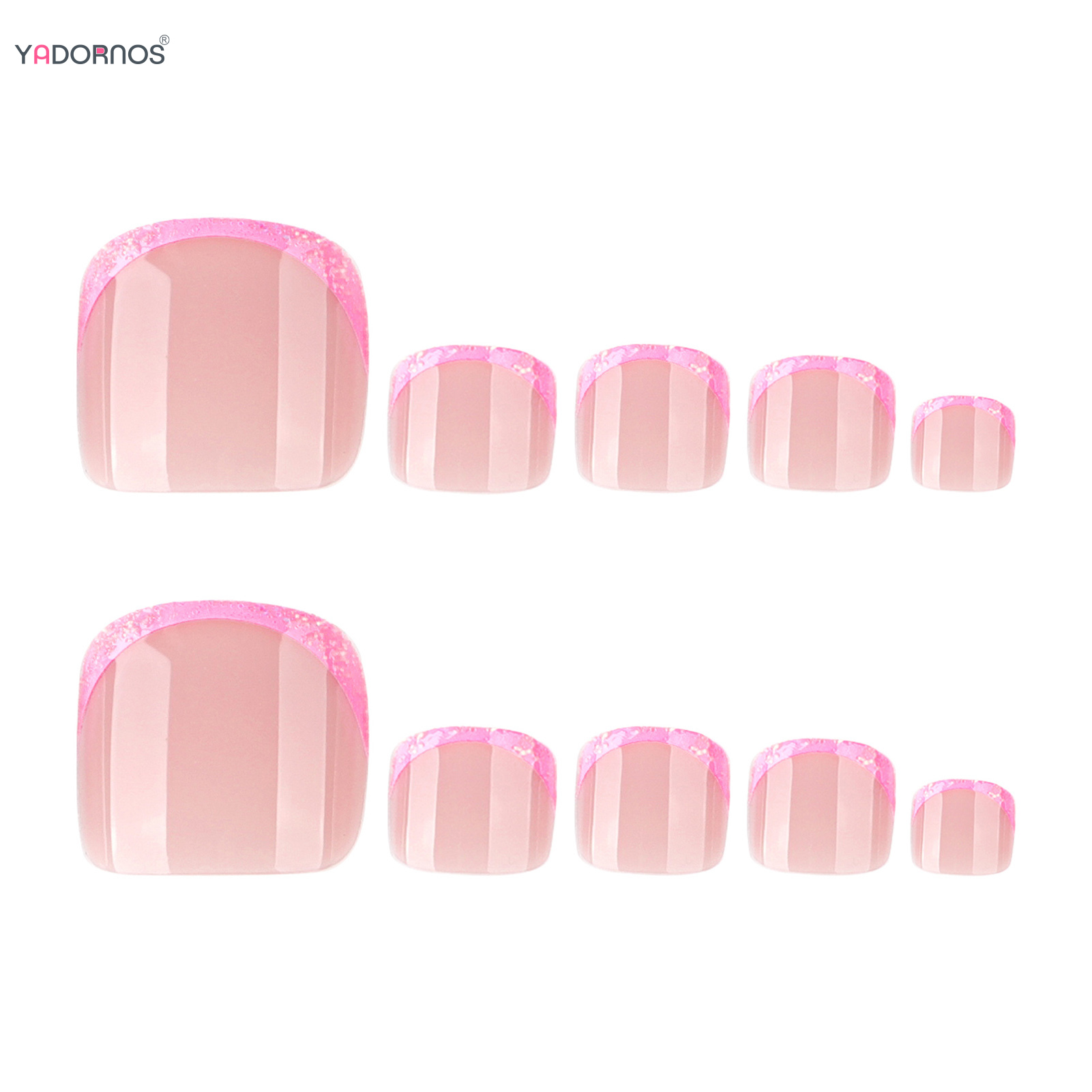 Pink French Tips Fake Toenails - đánh giá và giá Photography Tips