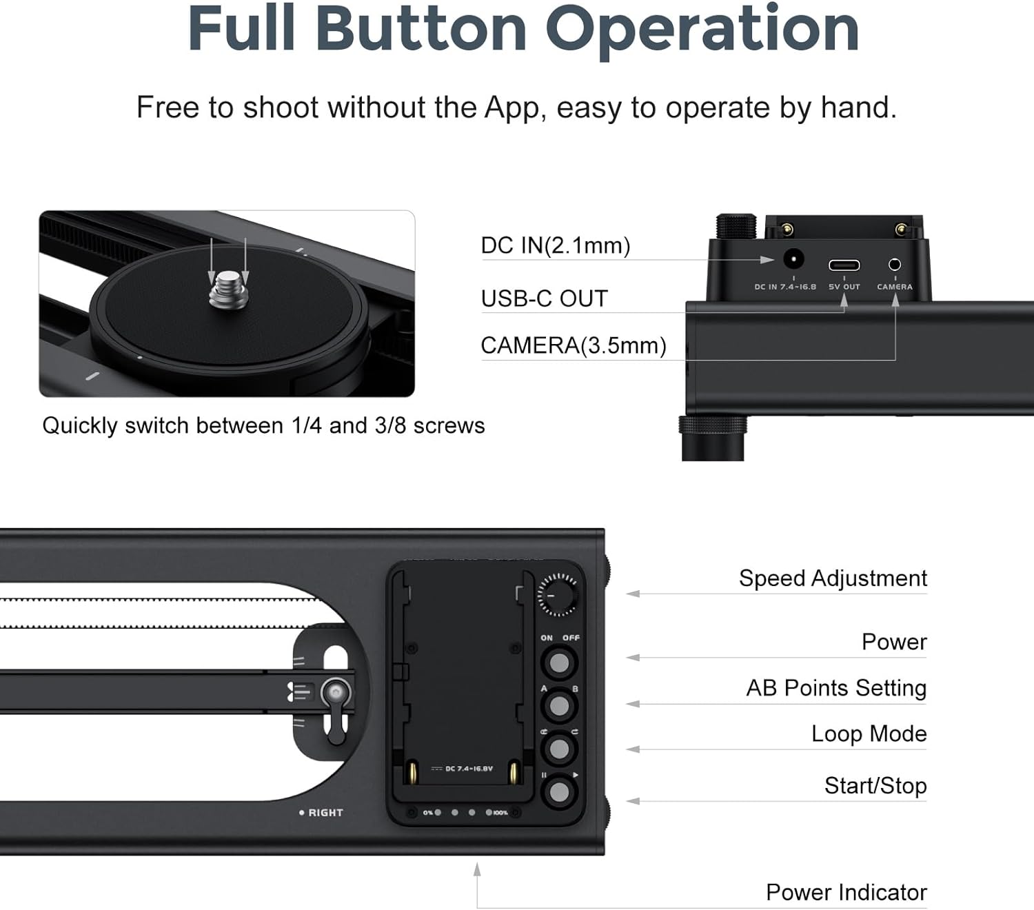 Accsoon Toprig S40 Motorized S - đánh giá và giá Camera Slider Rail